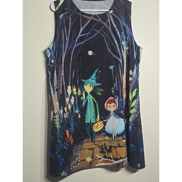 Maxi Shirt Dress 2xl Boho Follow The Yellow Brick Road Halloween - Picture 1 of 6